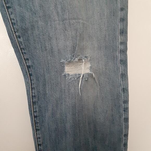 Lucky Brand Jeans Mens 36x32 Blue Denim 221 Original Straight Distressed - Picture 4 of 13